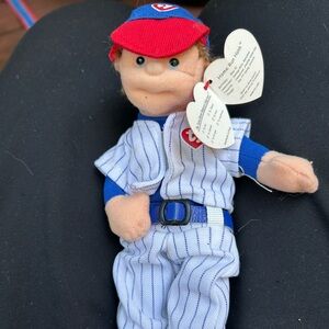 Teenie Beanie Boppers Ty 2002 Home Run Hank Plush Baseball Doll 8" tall